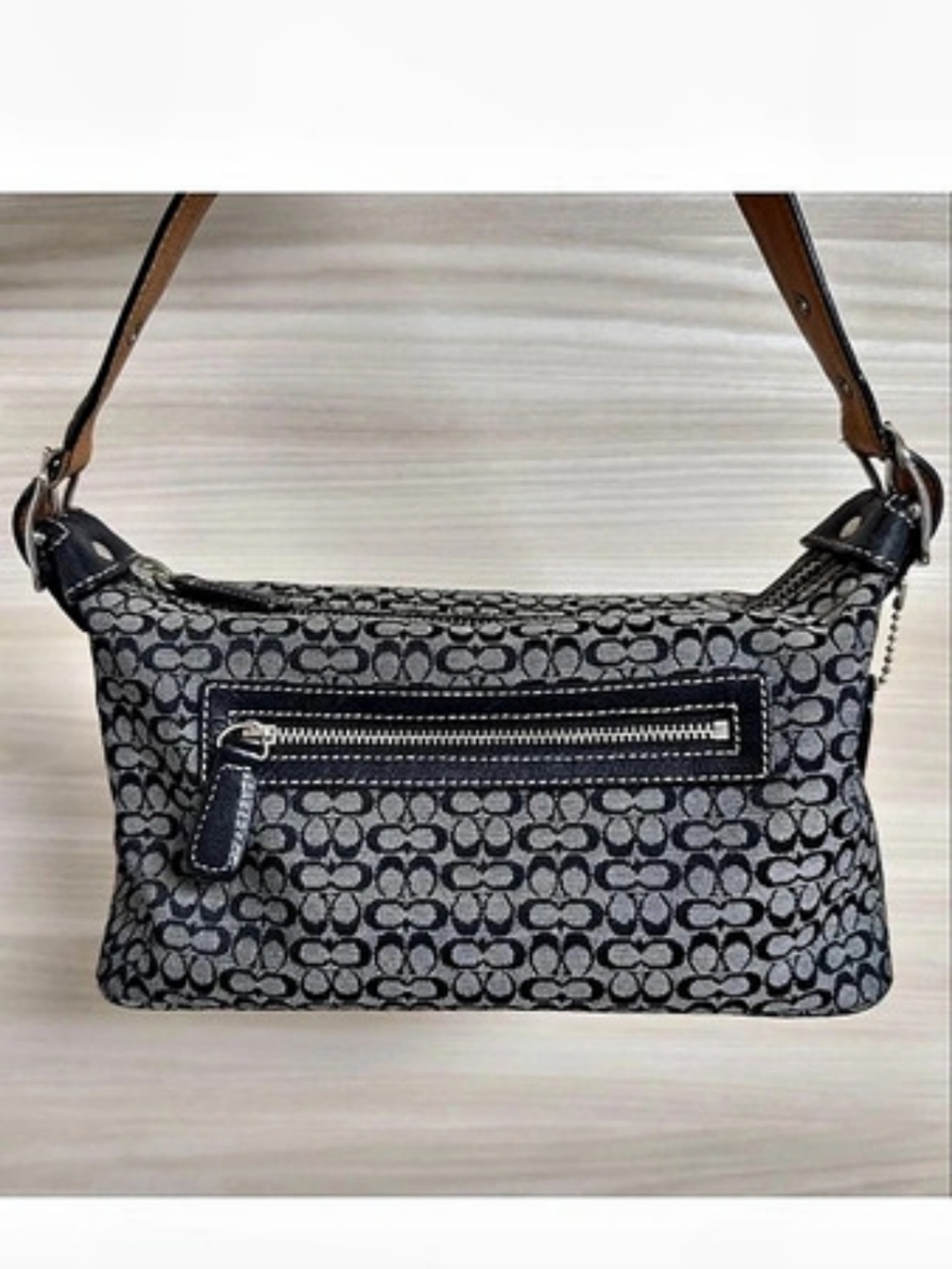 Coach M2K-6332 Signature Shoulder Bag in Black & Gray